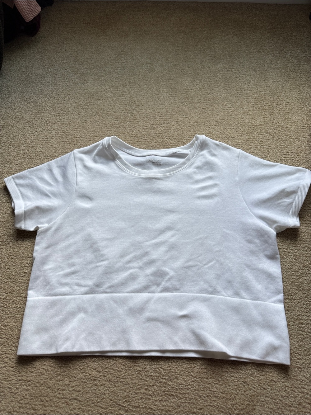 Offline by Aerie White Short Sleeve Crop Crewneck Top